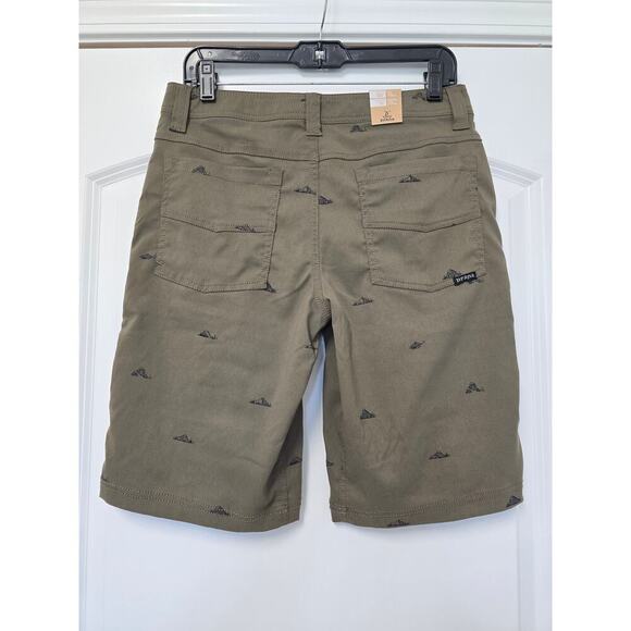 Prana Men's Brion Shorts Olive Green Size 30 Green Mountain Print NEW - Picture 3 of 6